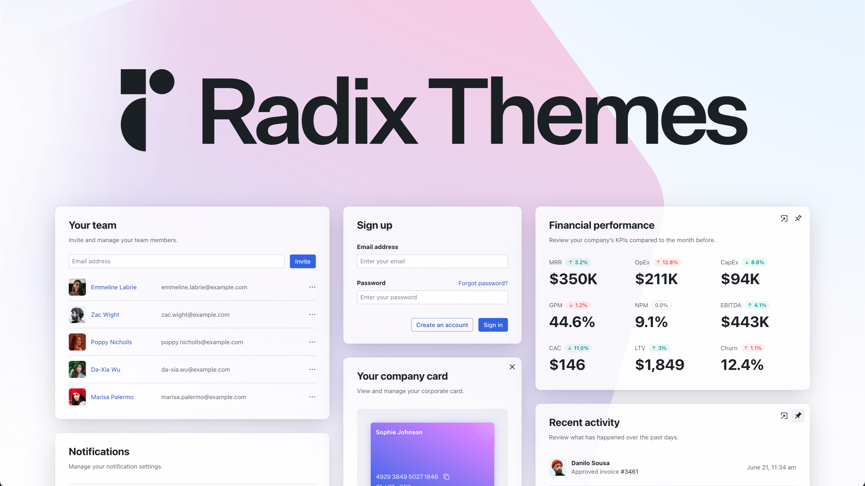 Radix UI Vorschau
